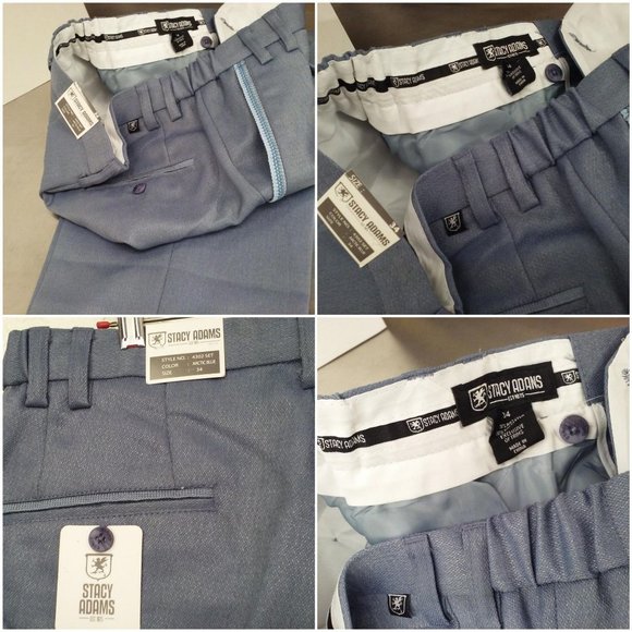 NWT Stacy Adams 4302 Slacks Men's 34x34 Pleated - Picture 9 of 12
